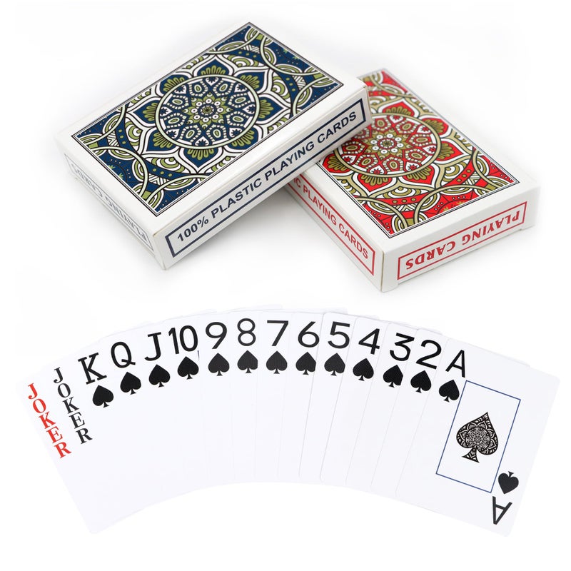 Metsyth Plastic Playing Cards 2 Pack Waterproof Poker CardJumbo Large Print Playing Cards for Adults Seniors2 Decks of Cards Set Poker Size Cards for Fun Card Game - Image 3