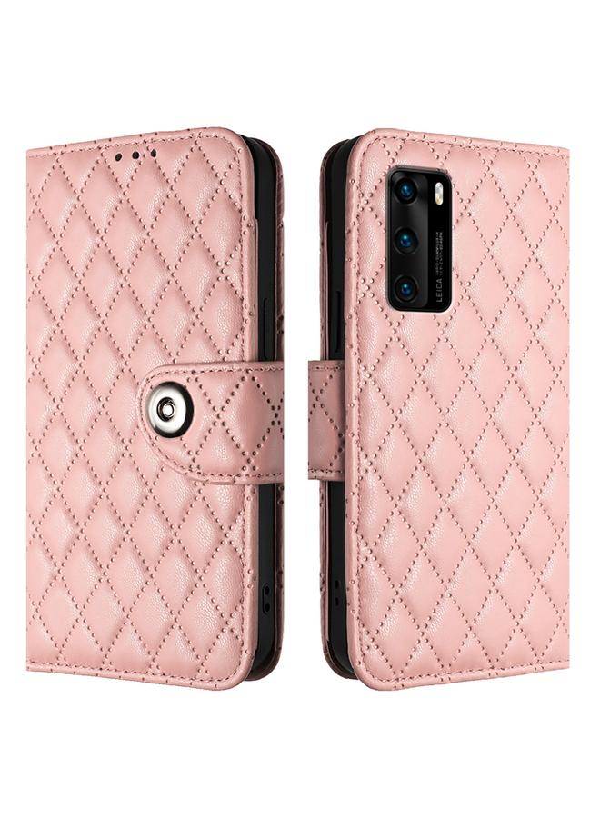 S-TOP Case For Huawei P40 Rhombic Texture Flip Leather Phone Case with Lanyard - Image 2