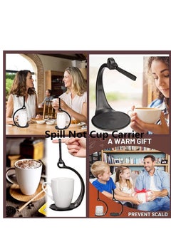 KASTWAVE Spill Not Cup Carrier Anti-Spill Mug Cup Holder Mug Holder Spill Stopper Lid for Coffee Tea Cup Artifact Unspillable Drink Cup Holder Fashion for Hot Cold Drinks Tea Coffee Lovers  - Image 4