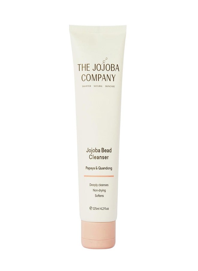 jojoba The Jojoba Company Bead Cleanser With Papaya & Quandong - Exfoliating & Hydrating Cream Face Wash - Gentle for Sensitive Skin - Pore Cleansing - For All Skin Types - 125ml - Image 1