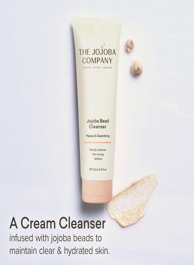 jojoba The Jojoba Company Bead Cleanser With Papaya & Quandong - Exfoliating & Hydrating Cream Face Wash - Gentle for Sensitive Skin - Pore Cleansing - For All Skin Types - 125ml - Image 2