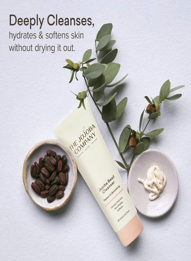 jojoba The Jojoba Company Bead Cleanser With Papaya & Quandong - Exfoliating & Hydrating Cream Face Wash - Gentle for Sensitive Skin - Pore Cleansing - For All Skin Types - 125ml - Image 3