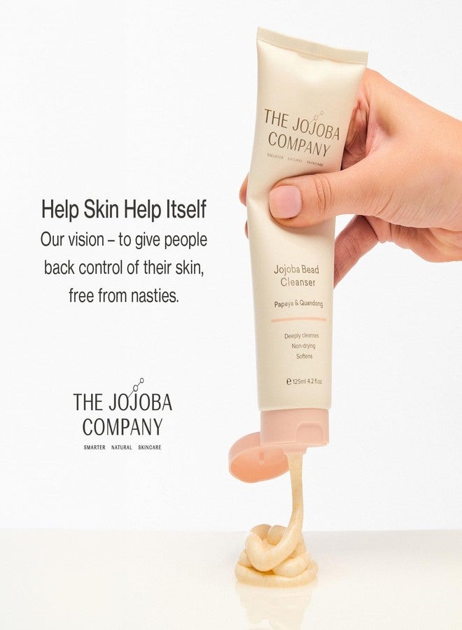 jojoba The Jojoba Company Bead Cleanser With Papaya & Quandong - Exfoliating & Hydrating Cream Face Wash - Gentle for Sensitive Skin - Pore Cleansing - For All Skin Types - 125ml - Image 4