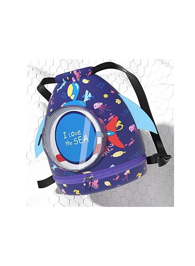DAYONG Dry Wet Swim Bag for Boys,Drawstring Backpack with Shoe Compartment for Pool Beach Gym Sport  - Image 1