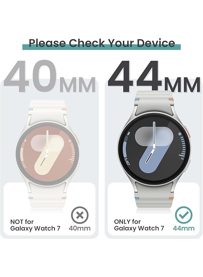 Tersely 2 Pack Screen Protector for Samsung Galaxy Watch 7 44mm, 9H Tempered Glass Full Cover, Clear Guard, 2024 - Image 1