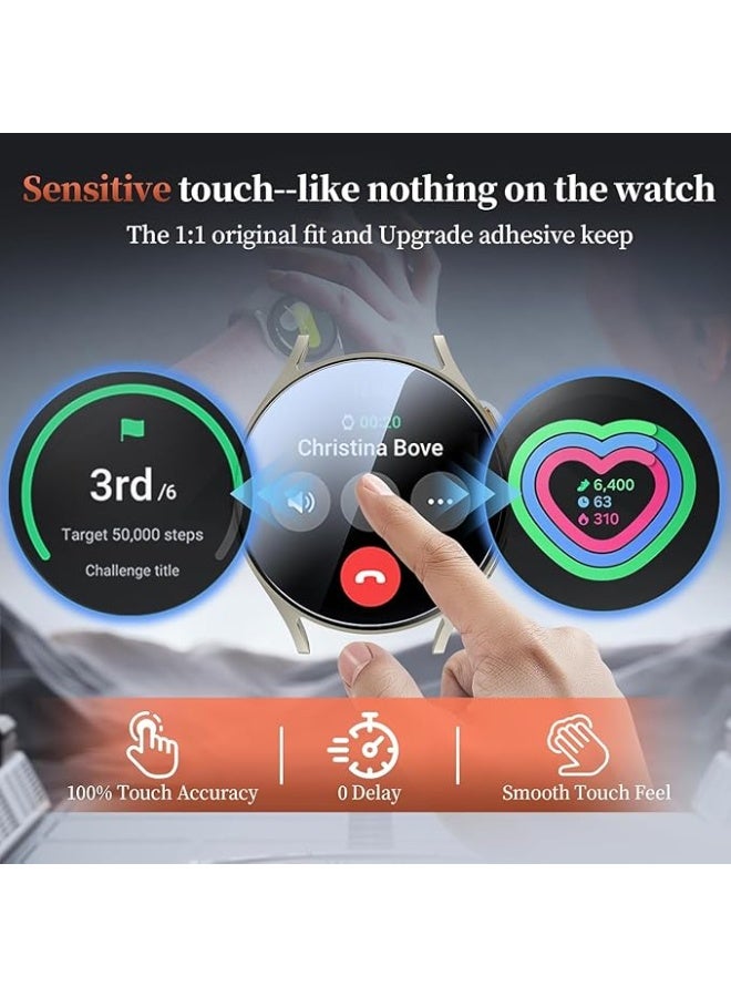 Tersely 2 Pack Screen Protector for Samsung Galaxy Watch 7 44mm, 9H Tempered Glass Full Cover, Clear Guard, 2024 - Image 5