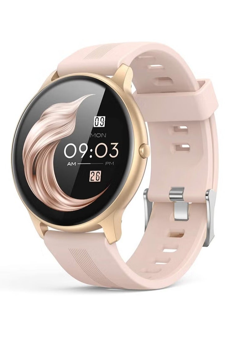 Women's Luxury Round Smartwatch All Day Fitness & Health Tracker with Soft Strap - Image 1