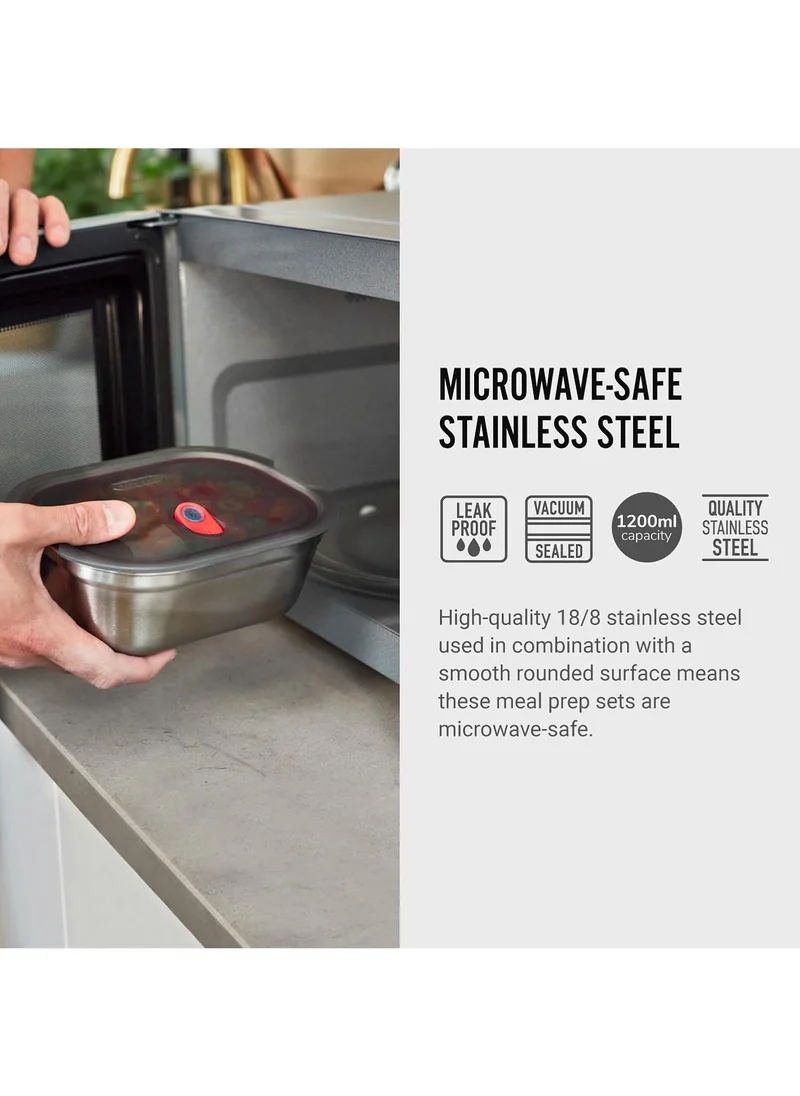 Black and Blum Microwave Safe Stainless Steel Food Box 1.4L