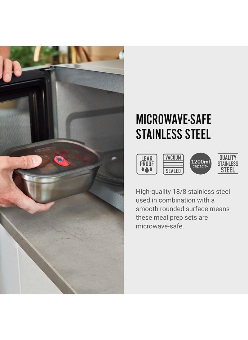 بلاك آند بلم علبة طعام ستانلس ستيل آمنة للميكروويف سعة . لتر - Image 2