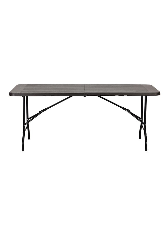 لوازم طاولة نزهة بلاستيكية قابلة للطي 180×73.5×74 سم - رمادي غامق - خفيفة الوزن، تطوى من المنتصف، مع مقبض حمل وأقدام مانعة للانزلاق - مثالية للفعاليات الخارجية، التخييم، الرحلات، الحفلات والشواء - Image 5