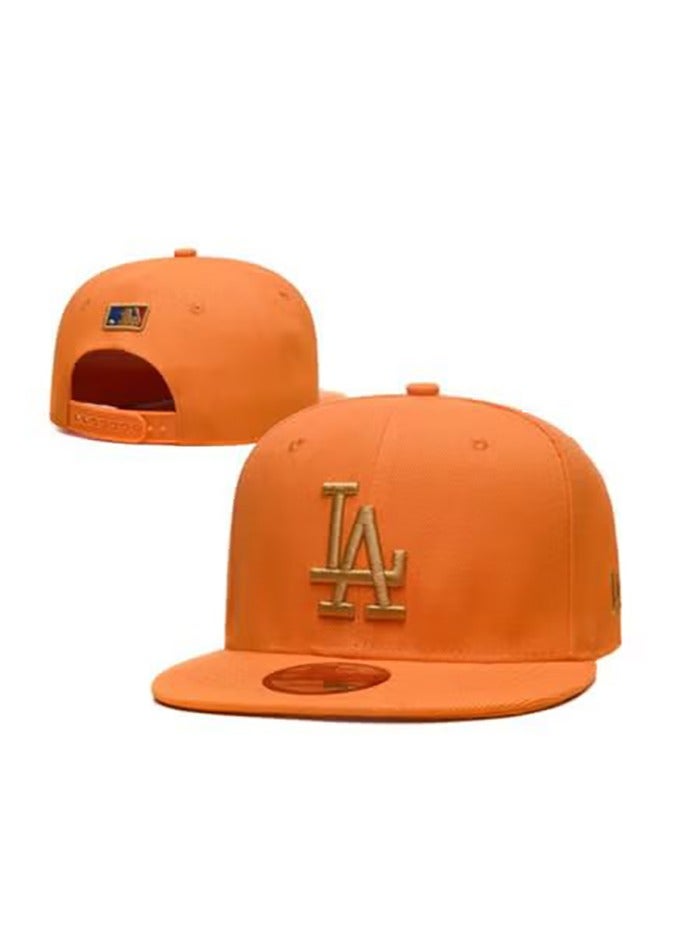 NEW ERA Orange LA Flat - Brim Baseball Cap, Trendy and Stylish 