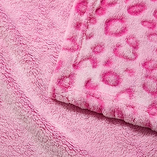 Excervent 3D Leopard Flannel Fleece Throw Blanket, 280 GSM Lightweight Cheetah Blanket for Couch Sofa Bed, Super Soft Cozy Warm Blankets, 50x60 inches, Pink - Image 5