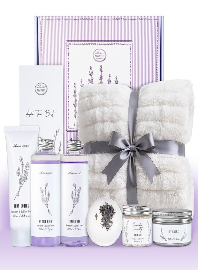 ArioseMonde Get Well Soon Gifts Baskets for Women, 9pcs Lavender Self Care Gifts for Women Spa Care Package, Birthday Gifts for Women Relaxation Gift Box, Thinking of You Sympathy Gift for Mom Sister Best Friend - Image 1