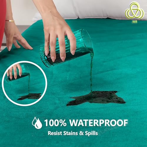 AVI Terry Cotton Ultra Soft Waterproof Bed Mattress Protector Double Size 72x72 inch | Breathable Washable Elastic Fitted Mattresses Cover for Double Bed (6x6 feet, Teal Green - Fit On 2-10 Inch) - Image 2