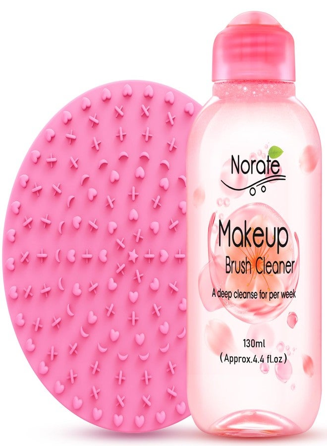 Norate Makeup Brush Cleaner, Make Up Brush Cleaner Solution + Makeup Brush Cleansing Pad, Brush Cleaner Mat for Brushes, Deep Clean Shampoo 4.4 Fl.Oz, Gentle Formula Cruelty Free, 2 Piece Set - Image 1