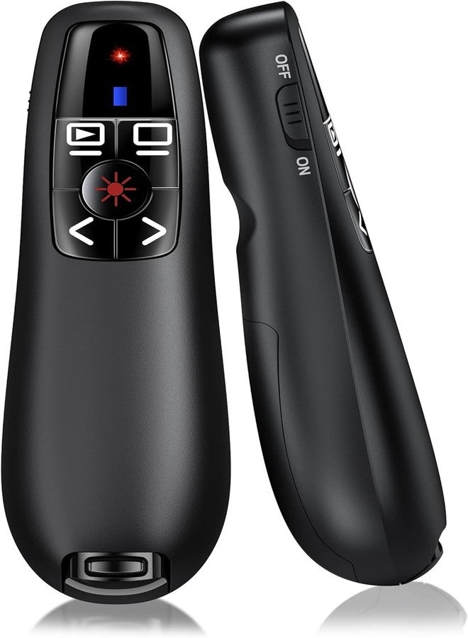 rts Wireless Presenter Pointer for Presentation Laser Power Pointer, PPT Presenter Slide Changer Controller Remote Clicker Slide Changer for Mac/Computer/Laptop/Projector/Keynote/PPT/Google Slides - Image 1