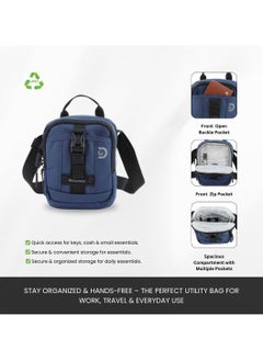 Discovery Discovery SHIELD RPET Polyester Tablet Utility Bag Blue, Compact Travel Bag for Men and Women, Shoulder Bag, Portable Organizer, Sustainable Material and Eco Friendly  - Image 3