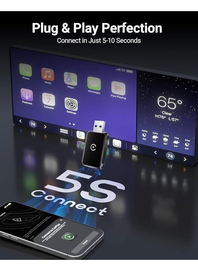 Wireless CarPlay & Android Auto Adapter – USB Dongle, Converts Wired to Wireless, Fast Stable Plug & Play Connection for iOS 10+ / Android 11+, Cars 2016+ - Image 4