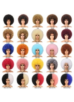 G&T Wig Dark Grey Afro Curly Wigs for Unisex Men Women Glueless Wear and Go Wig Large Bouncy and Soft Natural Looking Synthetic Wigs for Costume Cosplay Party (1B/Dark Grey)  - Image 4