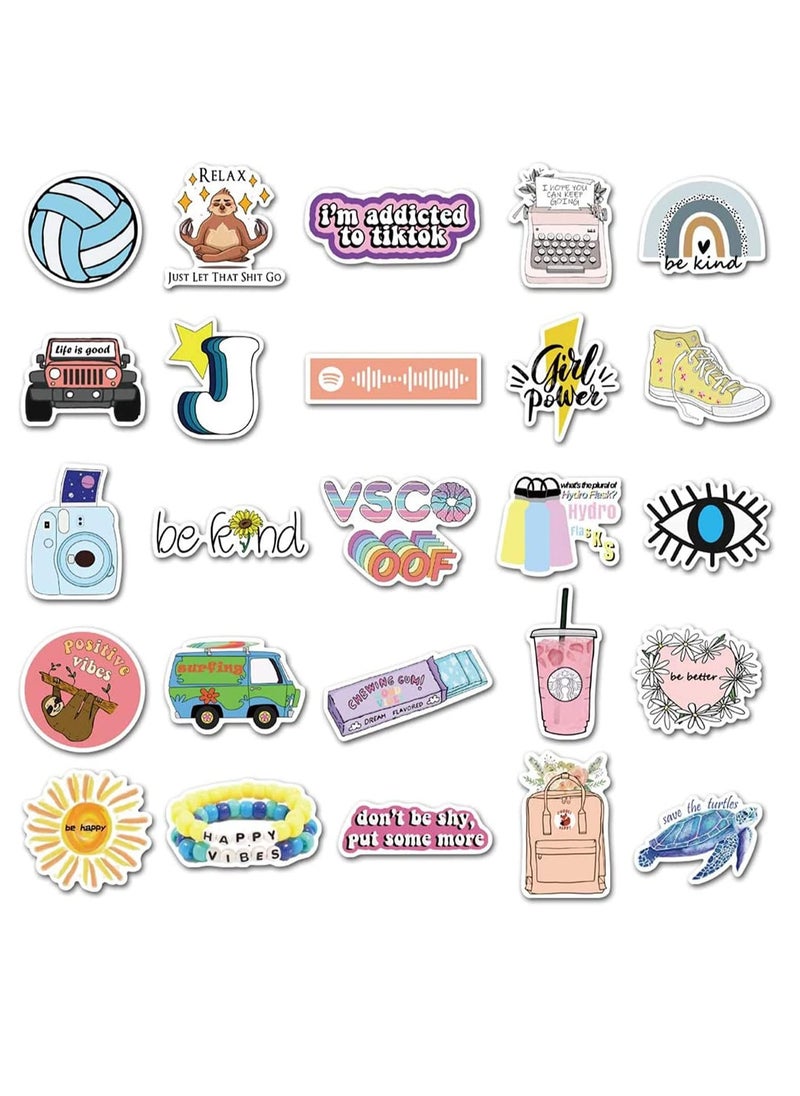 Bukela Stickers for Hydro Flask, 50 Pcs Cute Aesthetic Vinyl Stickers for Water Bottles, Trendy Waterproof Laptop Stickers, Skateboard Stickers for Kids Women, Teen Girl Gifts, Girl Stuff  - Image 2