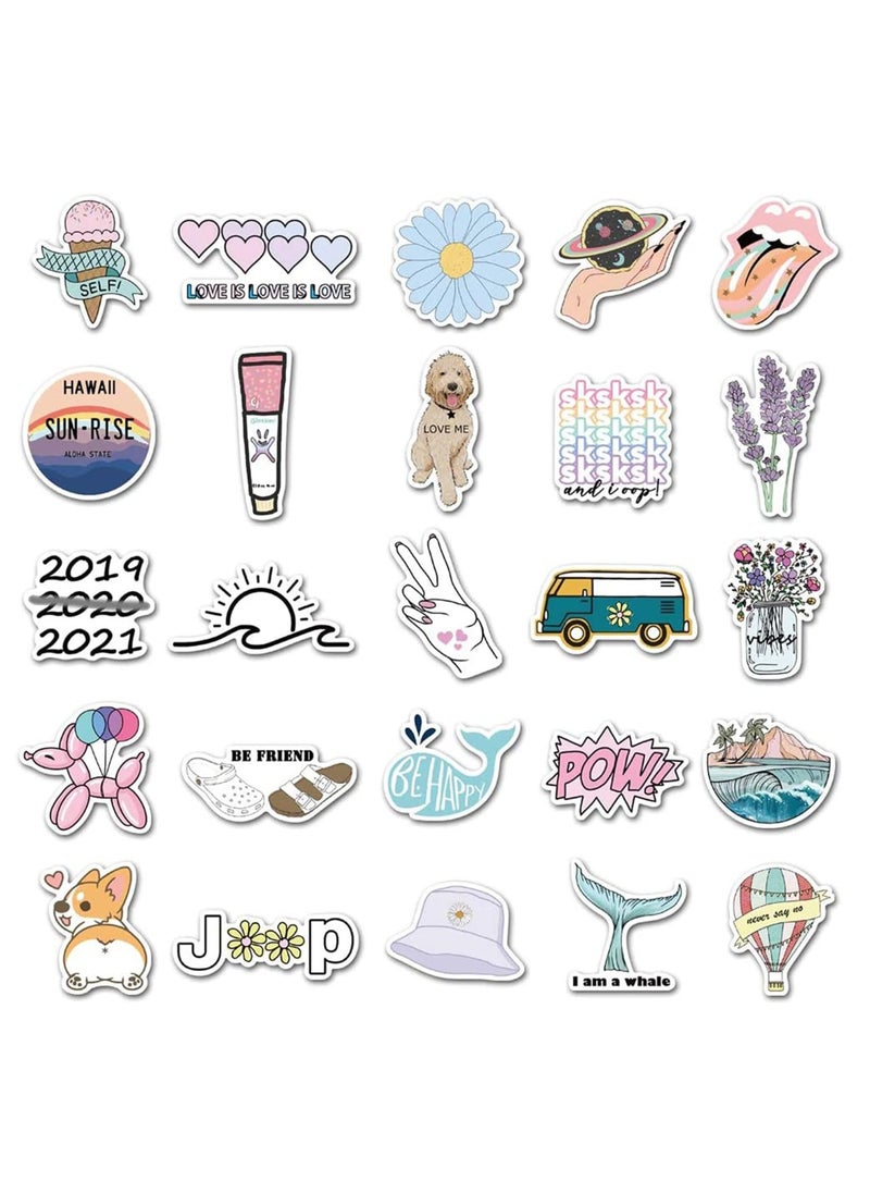 Bukela Stickers for Hydro Flask, 50 Pcs Cute Aesthetic Vinyl Stickers for Water Bottles, Trendy Waterproof Laptop Stickers, Skateboard Stickers for Kids Women, Teen Girl Gifts, Girl Stuff  - Image 3
