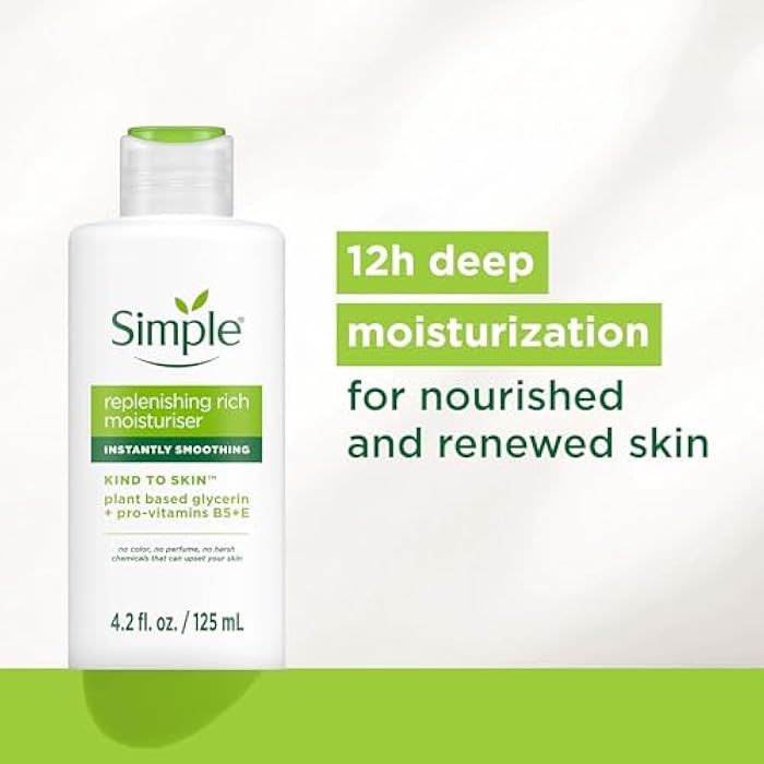 Simple Kind to Skin Face Moisturizer For Sensitive Skin Replenishing Rich 12-Hour Moisturization for All Skin Types 4.2 oz - Image 2