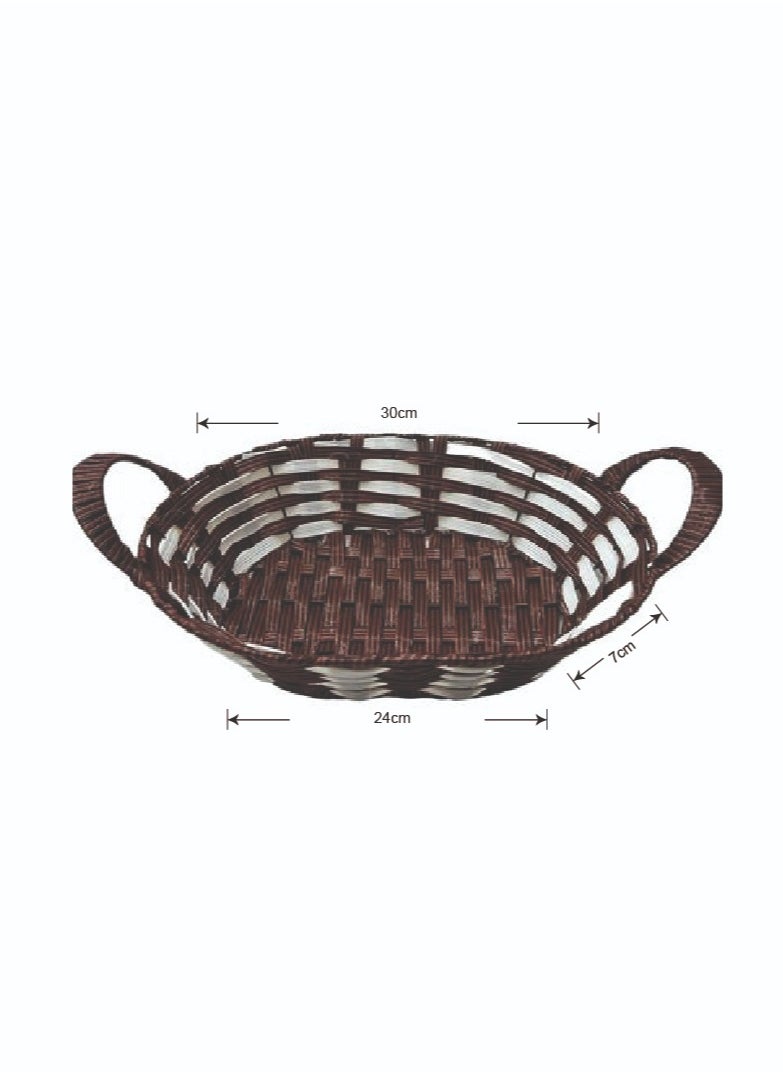 Plastic Hamper Basket Oval Shape with Handles Durable for Storage Organization Multicolor 7x30x24cm