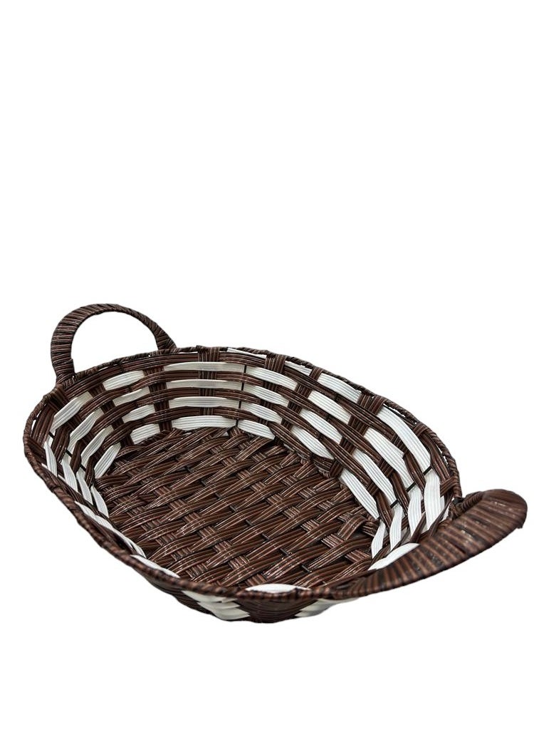 Plastic Hamper Basket Oval Shape with Handles Durable for Storage Organization Multicolor 7x30x24cm