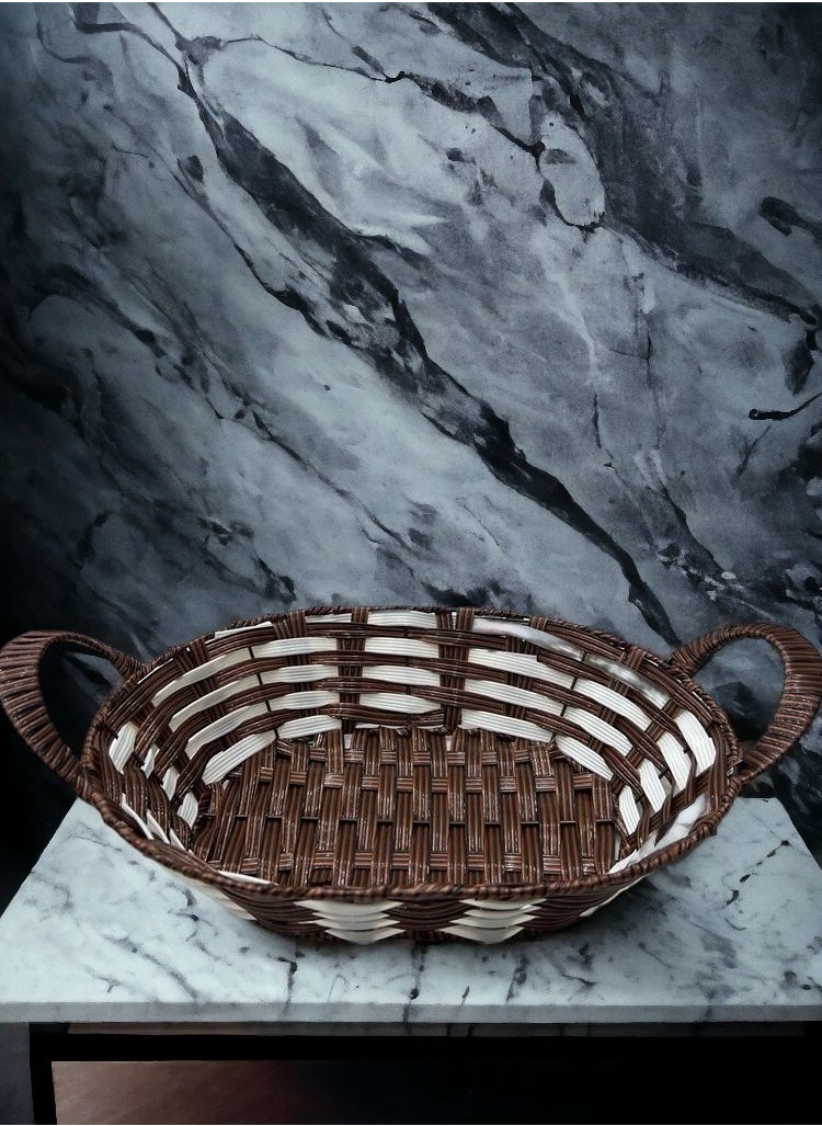 Plastic Hamper Basket Oval Shape with Handles Durable for Storage Organization Multicolor 7x30x24cm