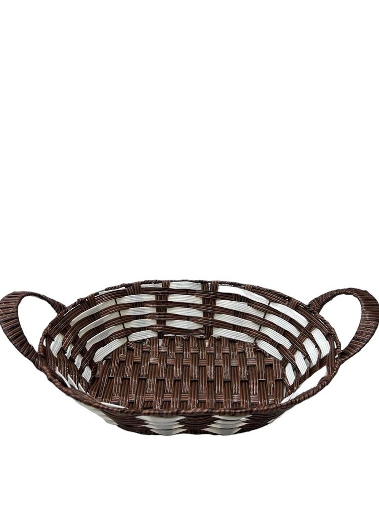 Plastic Hamper Basket Oval Shape with Handles Durable for Storage Organization Multicolor 7x30x24cm