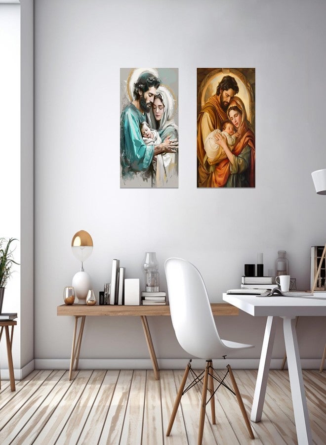 CCWACPP Jesus Canvas Wall Art Family Jesus Virgin Mary Joseph Painting Holy Family Picture Catholic Art Prints Nativity Christian Decor for Church Prayer Room (B, (12.00" x 18.00")) - Image 5