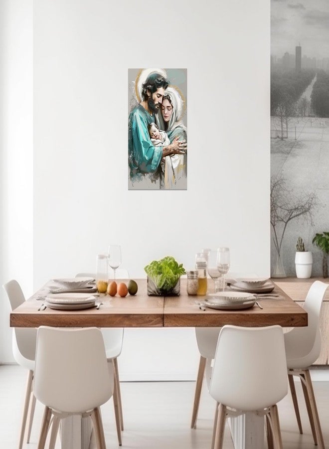 CCWACPP Jesus Canvas Wall Art Family Jesus Virgin Mary Joseph Painting Holy Family Picture Catholic Art Prints Nativity Christian Decor for Church Prayer Room (B, (12.00" x 18.00")) - Image 3