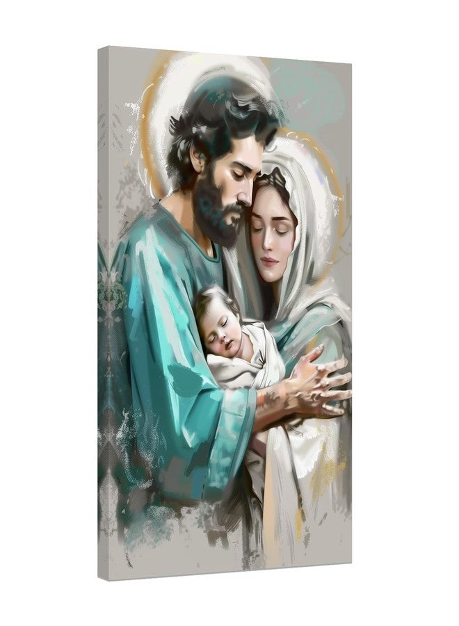 CCWACPP Jesus Canvas Wall Art Family Jesus Virgin Mary Joseph Painting Holy Family Picture Catholic Art Prints Nativity Christian Decor for Church Prayer Room (B, (12.00" x 18.00")) - Image 1