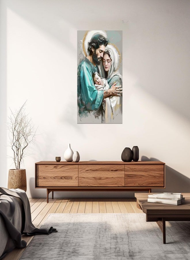 CCWACPP Jesus Canvas Wall Art Family Jesus Virgin Mary Joseph Painting Holy Family Picture Catholic Art Prints Nativity Christian Decor for Church Prayer Room (B, (12.00" x 18.00")) - Image 4