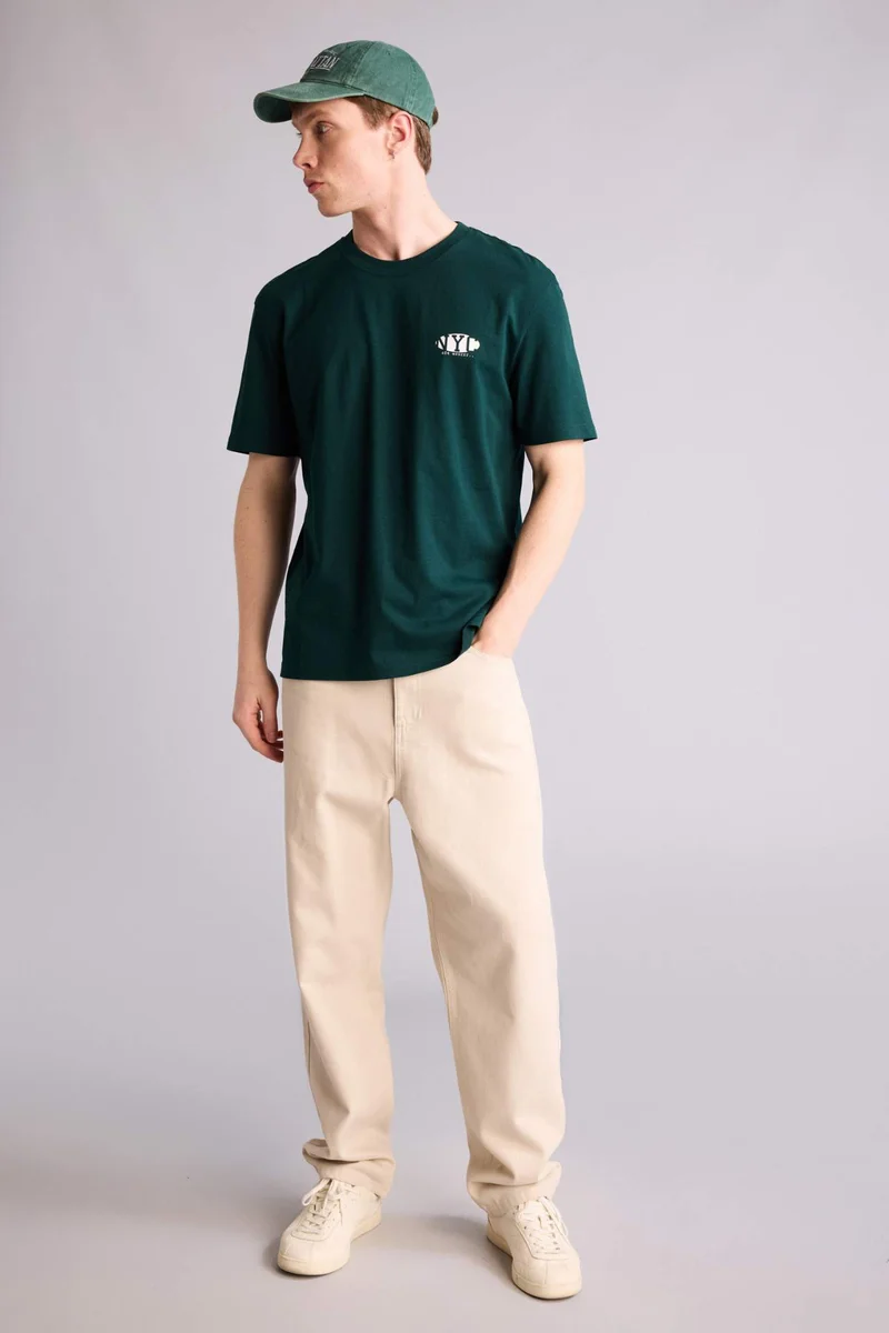 ديفاكتو Regular Fit Printed 100% Cotton Short Sleeve T-Shirt