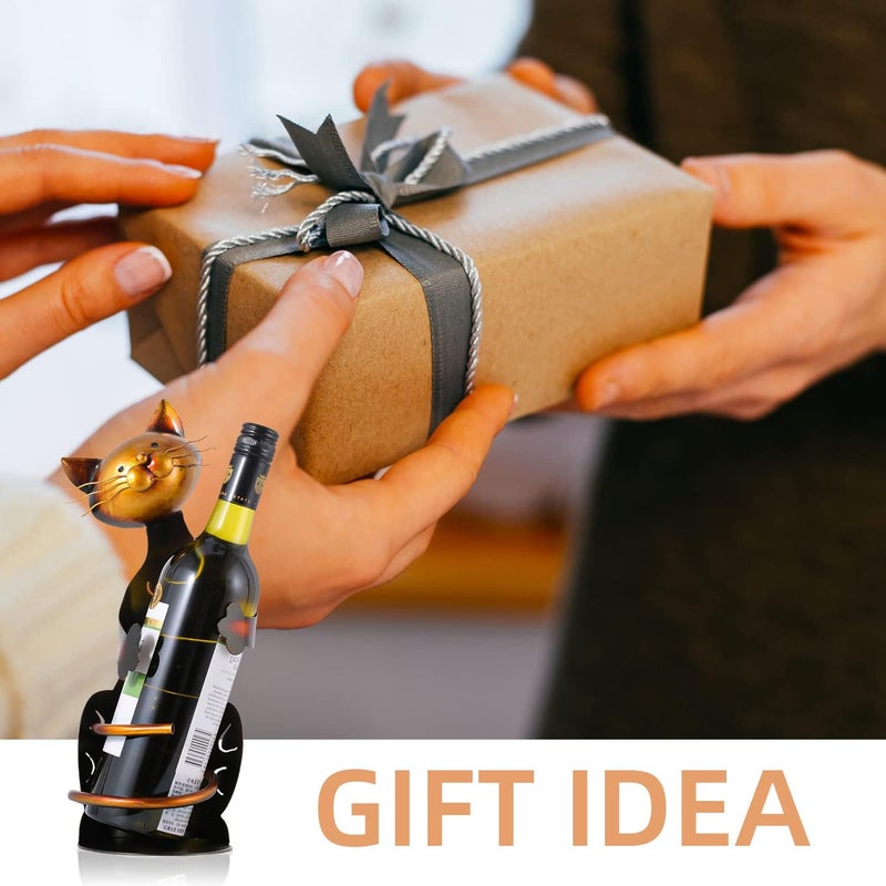 TOOARTS Cat Shaped Wine Holder Wine Rack shelf Metal Sculpture Practical Home decoration Crafts - Image 3