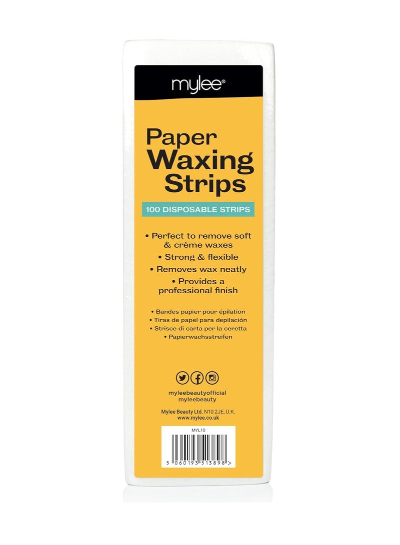 مايلي مجموعة شرائط شمع ورقية احترافية مكونة من 100 قطعة متينة وخفيفة الوزن بجودة الصالون لإزالة الشعر بالشمع في المنزل أو في الصالون - Image 1