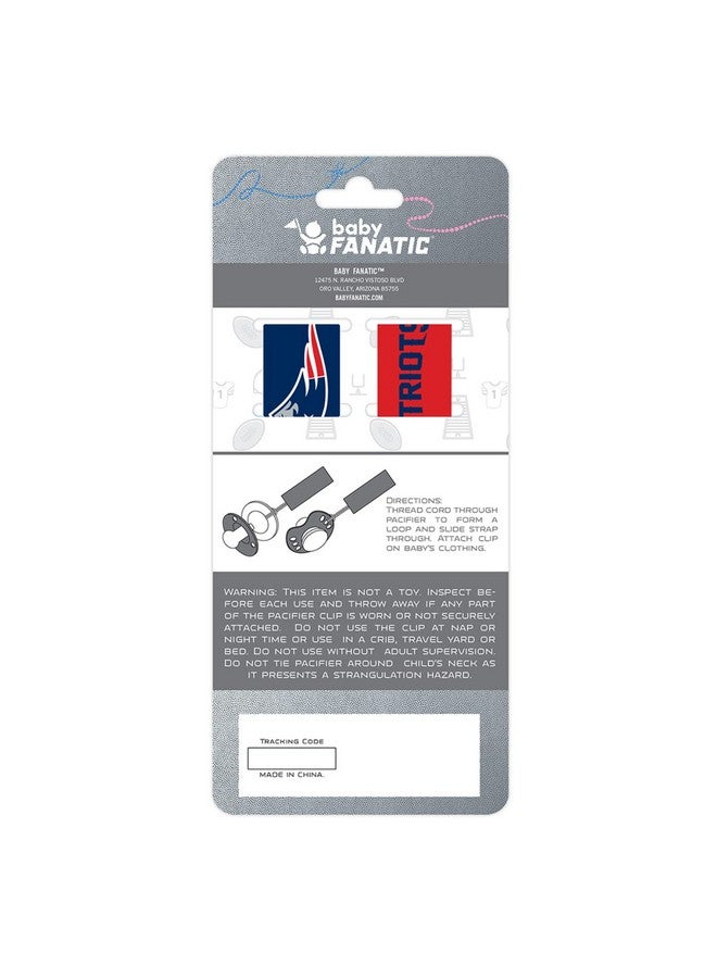 Baby Fanatic BabyFanatic Officially Licensed Unisex Pacifier Clip 2-Pack - NFL New England Patriots - Officially Licensed Baby Apparel - Image 2