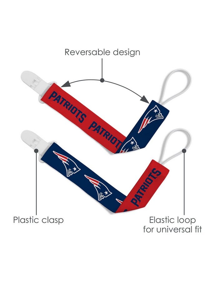 Baby Fanatic BabyFanatic Officially Licensed Unisex Pacifier Clip 2-Pack - NFL New England Patriots - Officially Licensed Baby Apparel - Image 3
