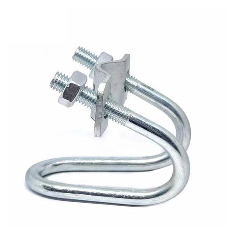 U-Bolts,1pcs M8 Galvanized Double U-Shaped Clamp Screw Cross Bolt Special-Shaped Steel Scaffolding Greenhouse - Image 1