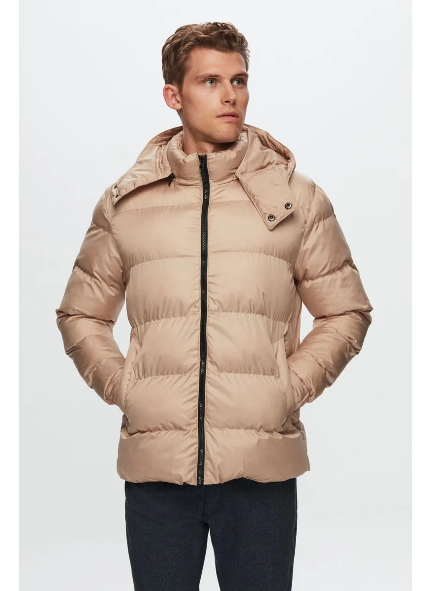دي أس دامات Regular Fit Mink Windproof Dense Fiber Filled Warm Removable Hooded Coat K 1HF07ORT09020