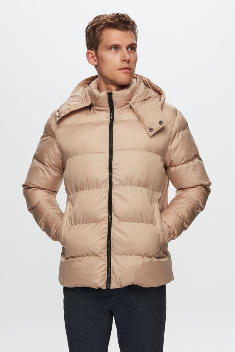 D'S DAMAT Regular Fit Mink Windproof Dense Fiber Filled Warm Removable Hooded Coat K 1HF07ORT09020  - Image 1