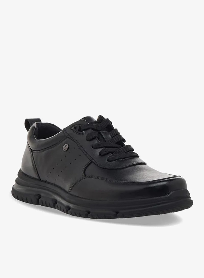 Le Confort Men Lace-Up Leather Ankle Sneakers