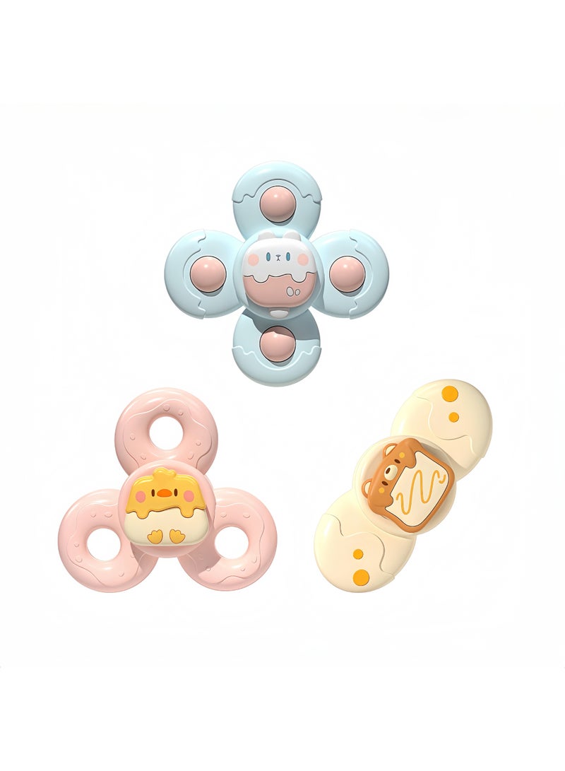 Zenymee 3-Pack Sweet Donut Suction Spinner Toy for Baby, Calming Fun for Toddlers 6-36 Months, BPA-Free - Image 1