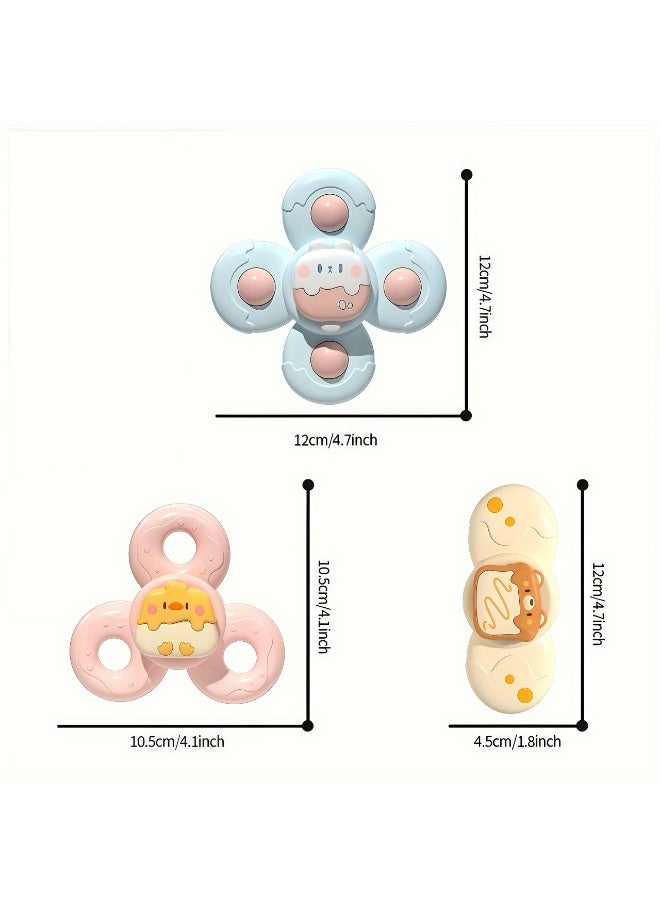 Zenymee 3-Pack Sweet Donut Suction Spinner Toy for Baby, Calming Fun for Toddlers 6-36 Months, BPA-Free - Image 3