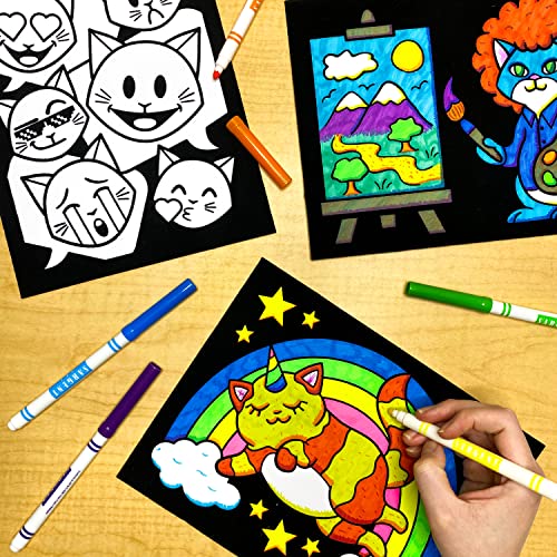 Stuff2Color Super Pack of 18 Fuzzy Coloring Posters (Silly Kitties Edition) - Arts & Crafts for Kids, Toddlers, Girls, Boys & Adults - Great for Family Fun Activities or Coloring with Friends (1 Pack) - Image 3