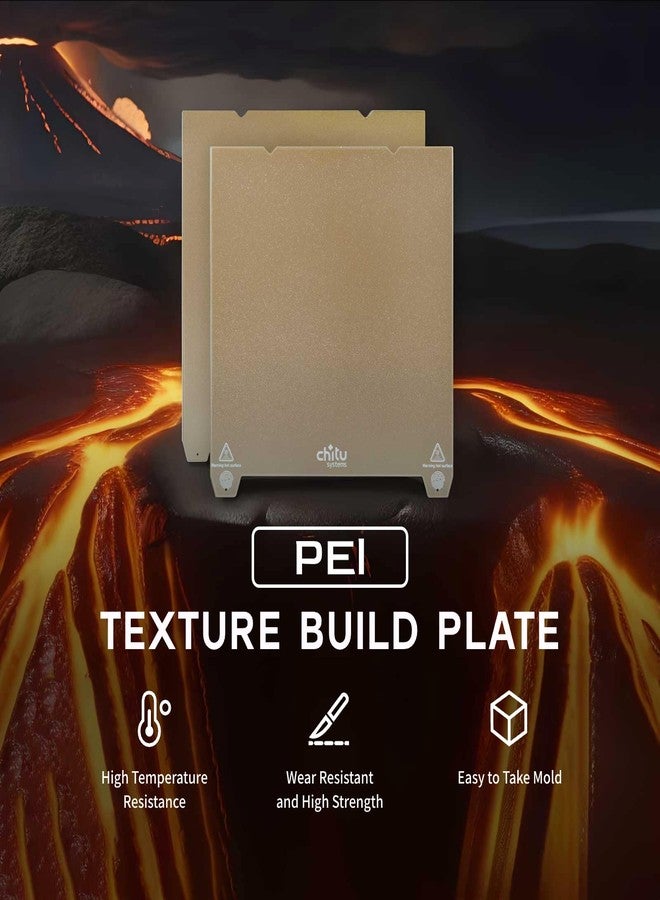 chitu systems Double-Sided PEI Building Plate with Texture for Cobra 3 3D Printer, 256 x 268 mm, High Temperature Resistant, 3D Printer, Flexible Spring Steel Platform - Image 2