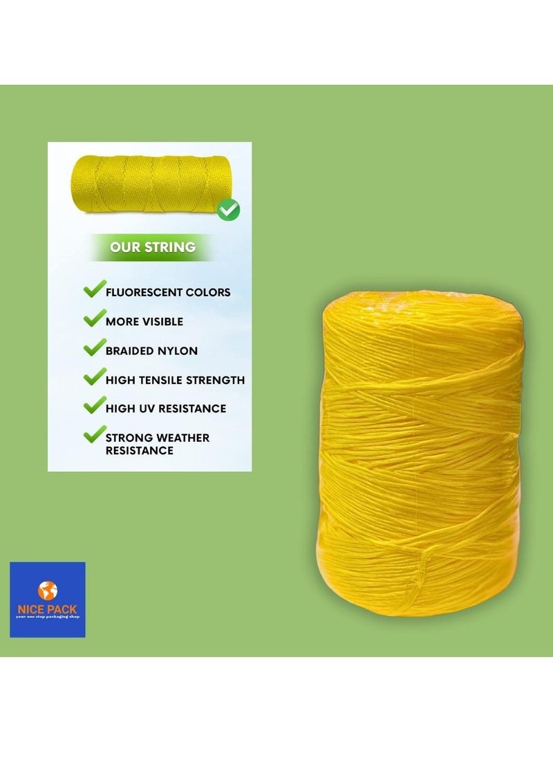Nice Pack 400m Yellow Baler Twine, Agriculture Twine, Garden Twine, Plastic String for Tying Tomato Plants Packaging Binding and Bundling  - Image 2