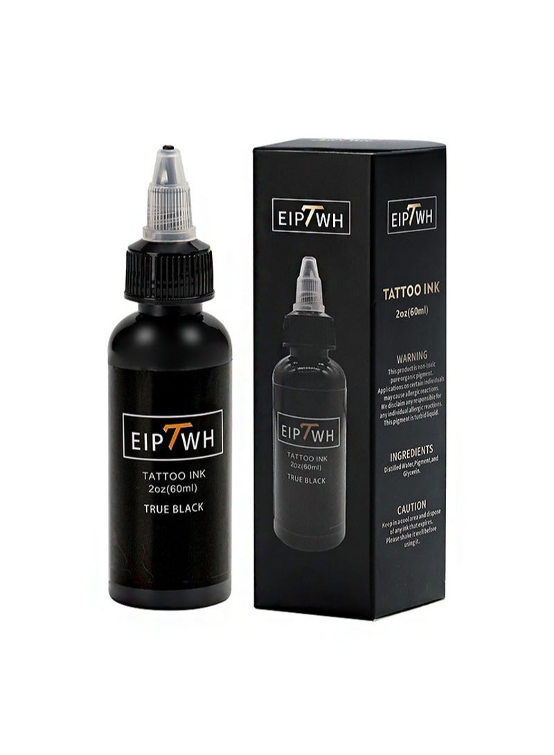 EIPTWH Tattoo Ink Black，2 Oz 60ml True Black Tattoo Inks，Lining Black Tattoo ment for Tattoo Artist Tattoo Supplies - Image 1