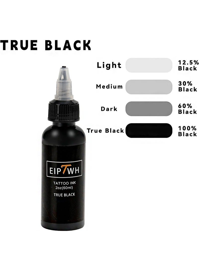 EIPTWH Tattoo Ink Black，2 Oz 60ml True Black Tattoo Inks，Lining Black Tattoo ment for Tattoo Artist Tattoo Supplies - Image 2